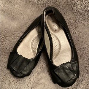 Kate Preston Black Leather Ballet Flats Shoes Women’s Size 5.5